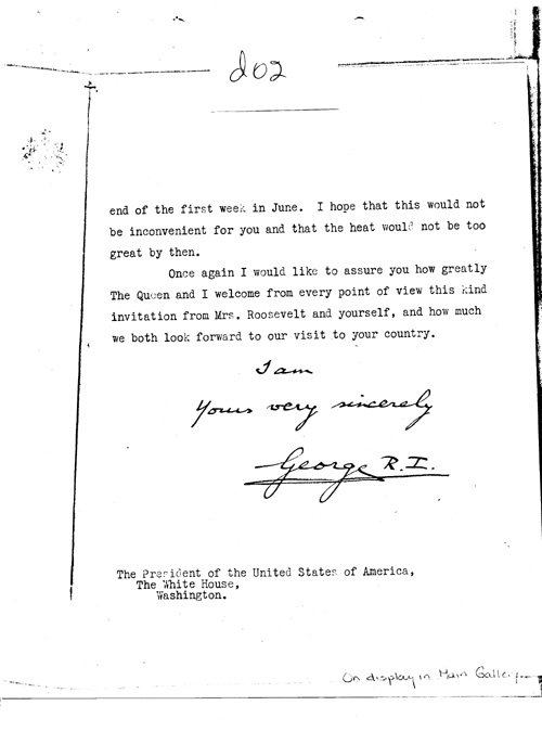 [a343d02.jpg] - King George --> FDR re: visit to U.S. June 1939. 11/3/38.