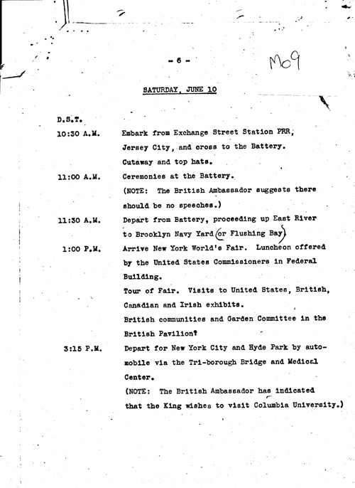 [a343m09.jpg] - List for distribution of frames with Presidential seal and Roosevelt crest. 5/8/39.