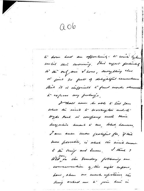 [a344a06.jpg] - Mackenzie King --> FDR Transcribed from handwritten letter re: visit: King & Queen. 7/1/39.