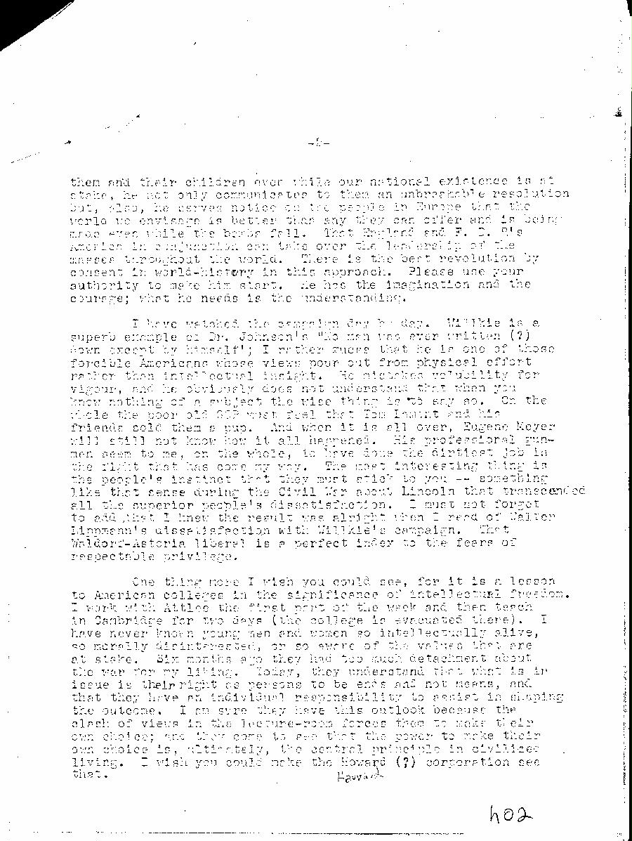 [a345h02.jpg] - Harold Laski --> F.D.R (Typed) 10/20/1940 - Page 2