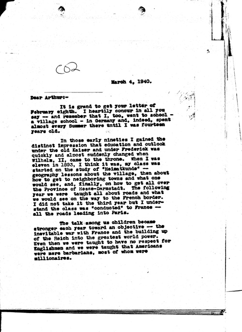 [a349c02.jpg] - President --> Arthur Mar 4th 1940  - Page 1