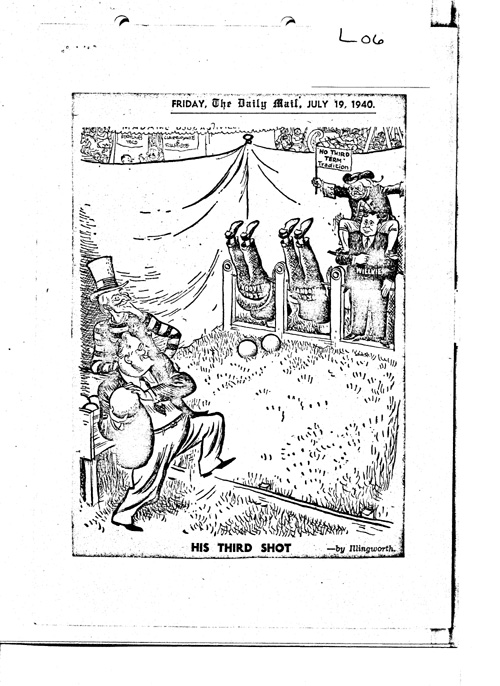 [a349l06.jpg] - His third shot  (The Daily Mail) July 19th 1940 (Cartoon)