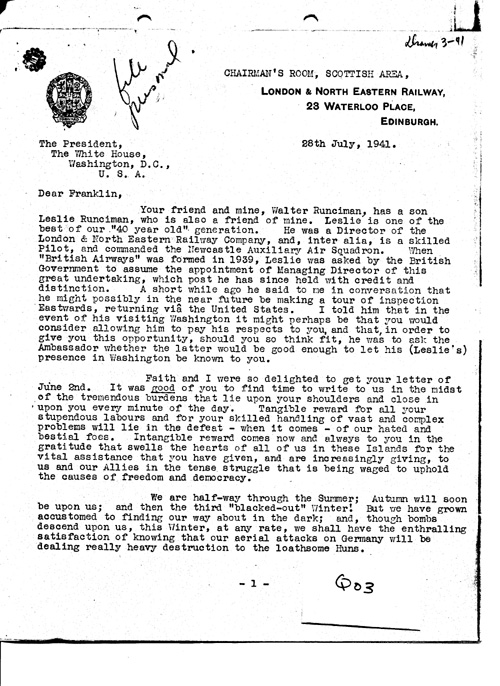 [a349q03.jpg] - Encls. Arthur --> President  July 28th 1941 - Page 1