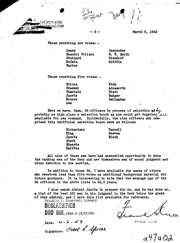 [a47a02.jpg] - Memorandum-Frank Knox-->The President-March 9, 1942