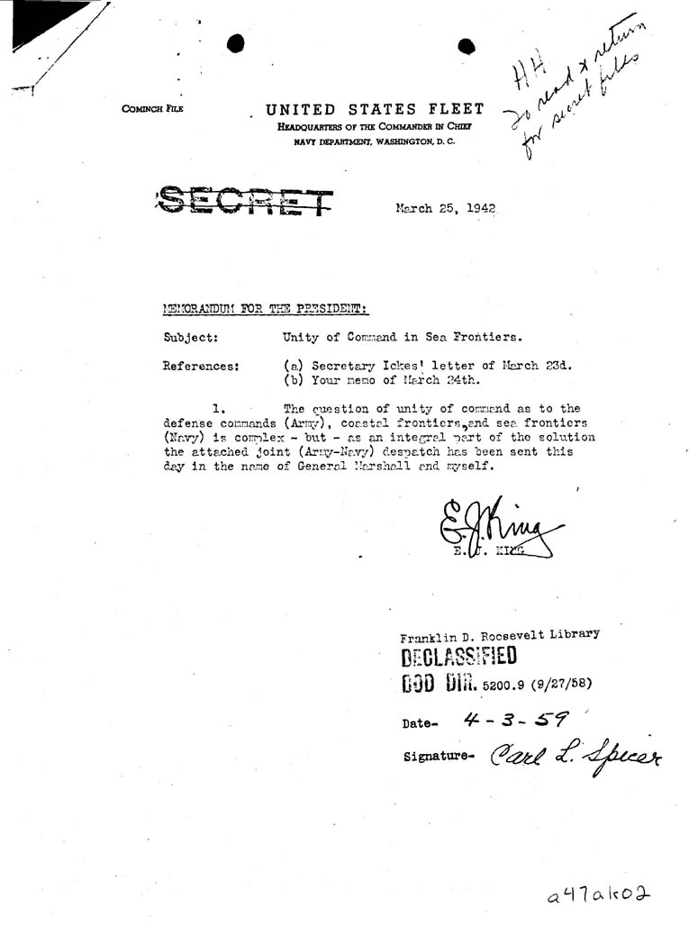 [a47ak02.jpg] - Memorandum, FDR-->Harry Hopkins-March 31, 1942
