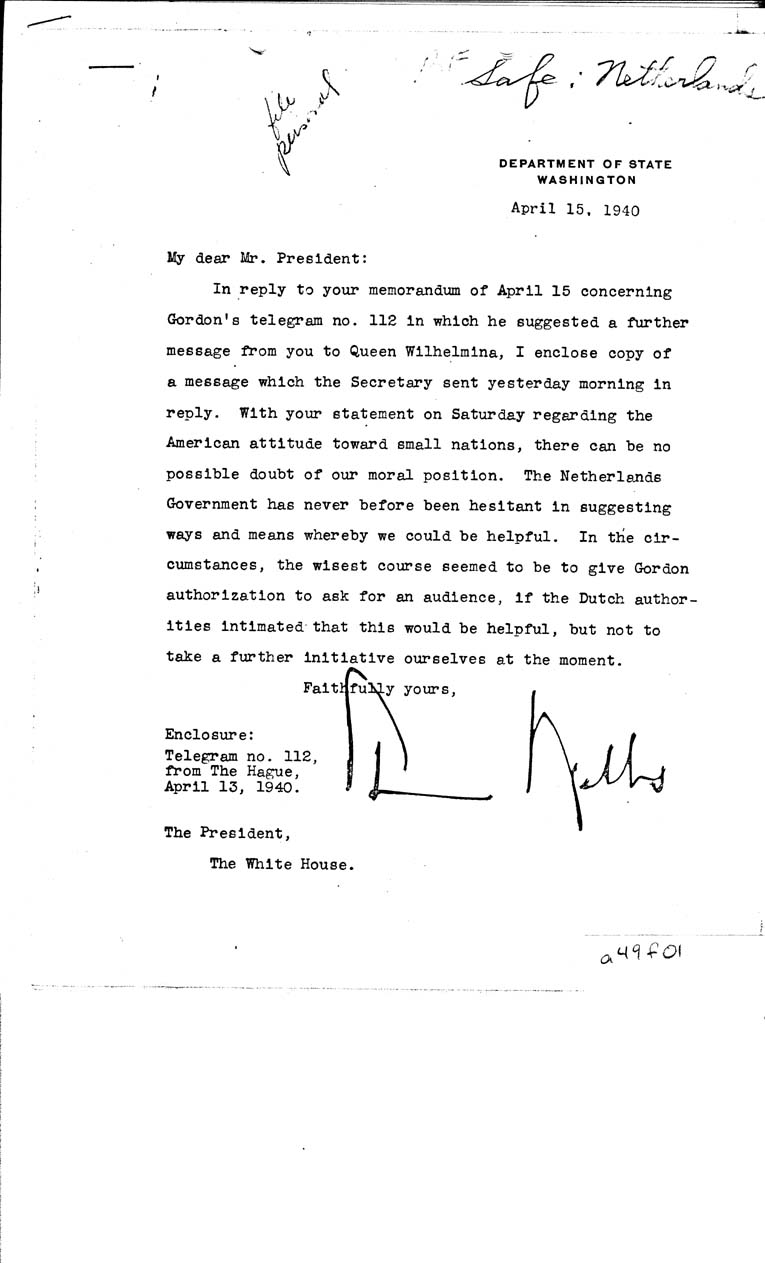[a49f01.jpg] - Sumner Welles-->Mr. President-April 15, 1940
