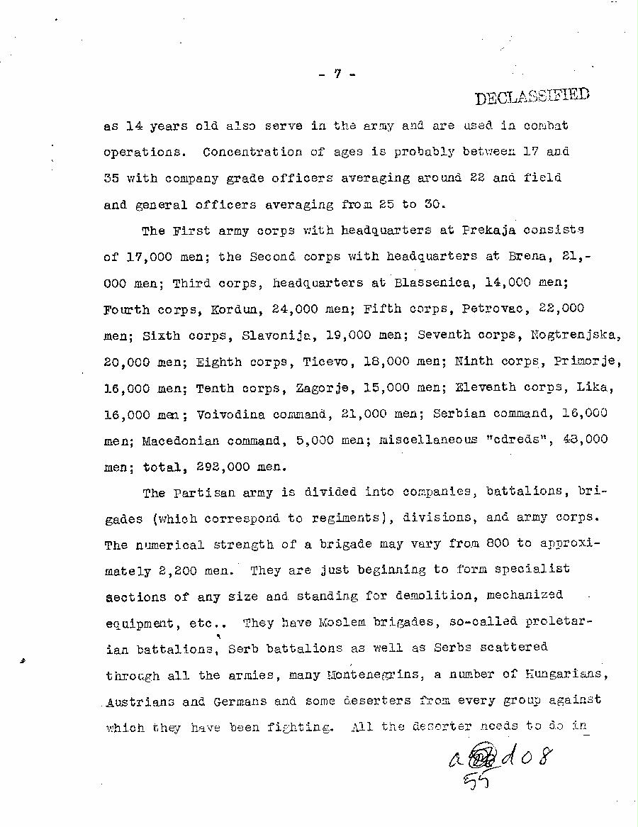 [a55d08.jpg] - Report of Major Weil on this Experience with the Partisans in Jugoslavia