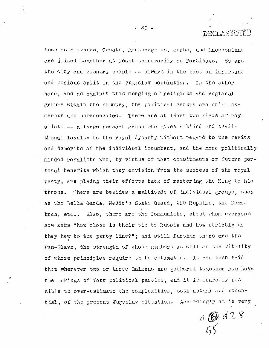 [a55d28.jpg] - Report of Major Weil on this Experience with the Partisans in Jugoslavia