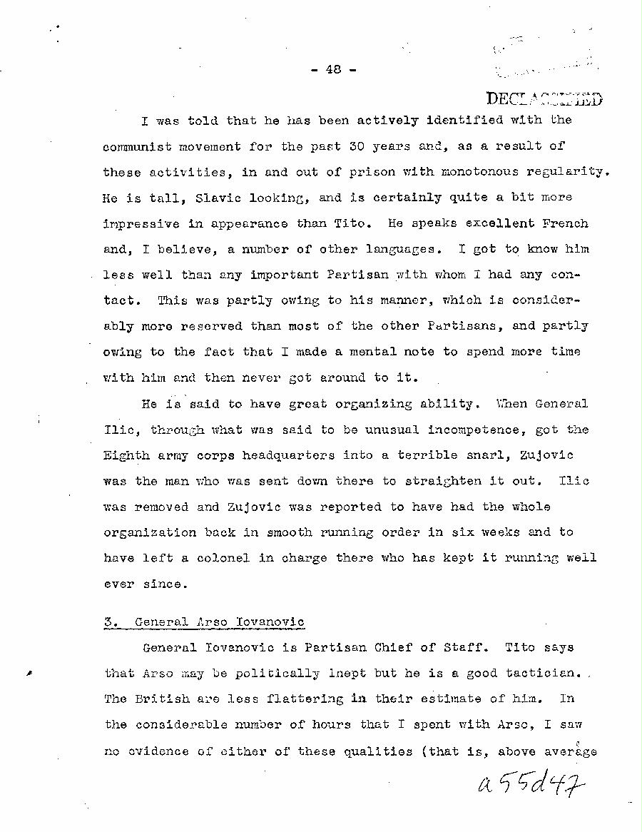 [a55d47.jpg] - Report of Major Weil on this Experience with the Partisans in Jugoslavia