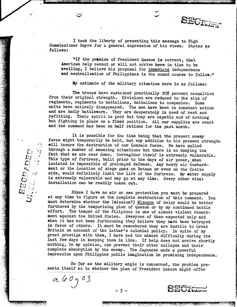 [a60g03.jpg] - MacArthur to General Marshall 2/8/42