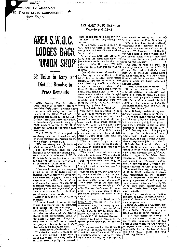 [a465ab12.jpg] - article from The Gary Post Tribune 10/6/41