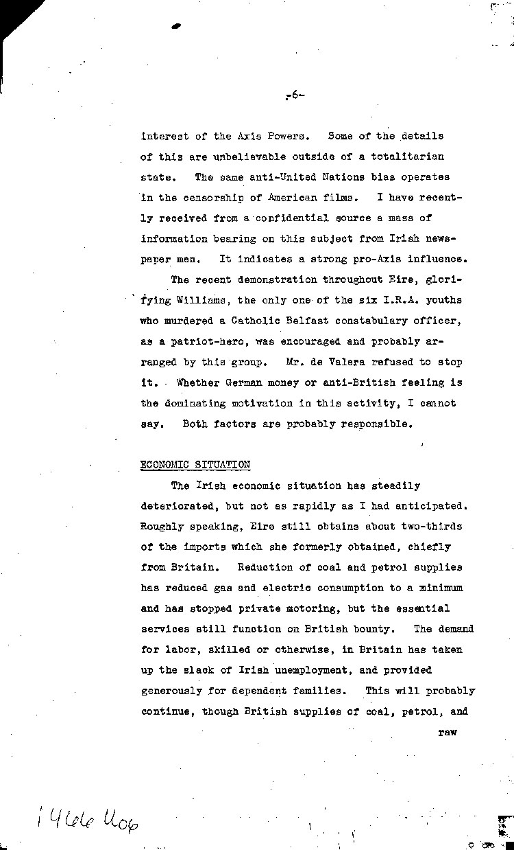 [a466u06.jpg] - memo on State of Ireland 10/10/42