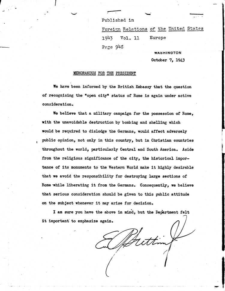 [a468ag04.jpg] - Memo to F.D.R. from Dept.of State 10/7/43