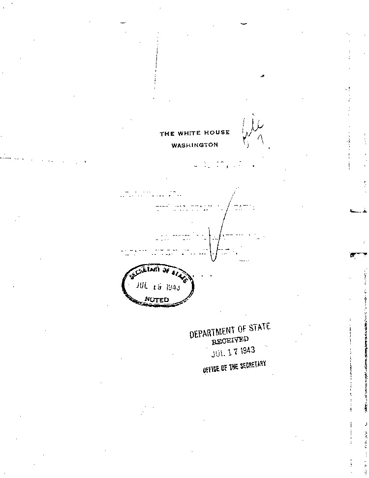 [a468p02.jpg] - Memorandum: FDR --> Secretary of State 7/17/43