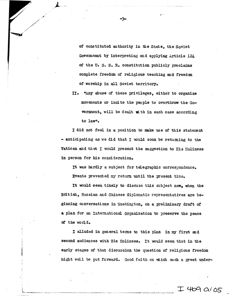 [a469ai05.jpg] - Memo: FDR --> Sec. of State               8/15/44