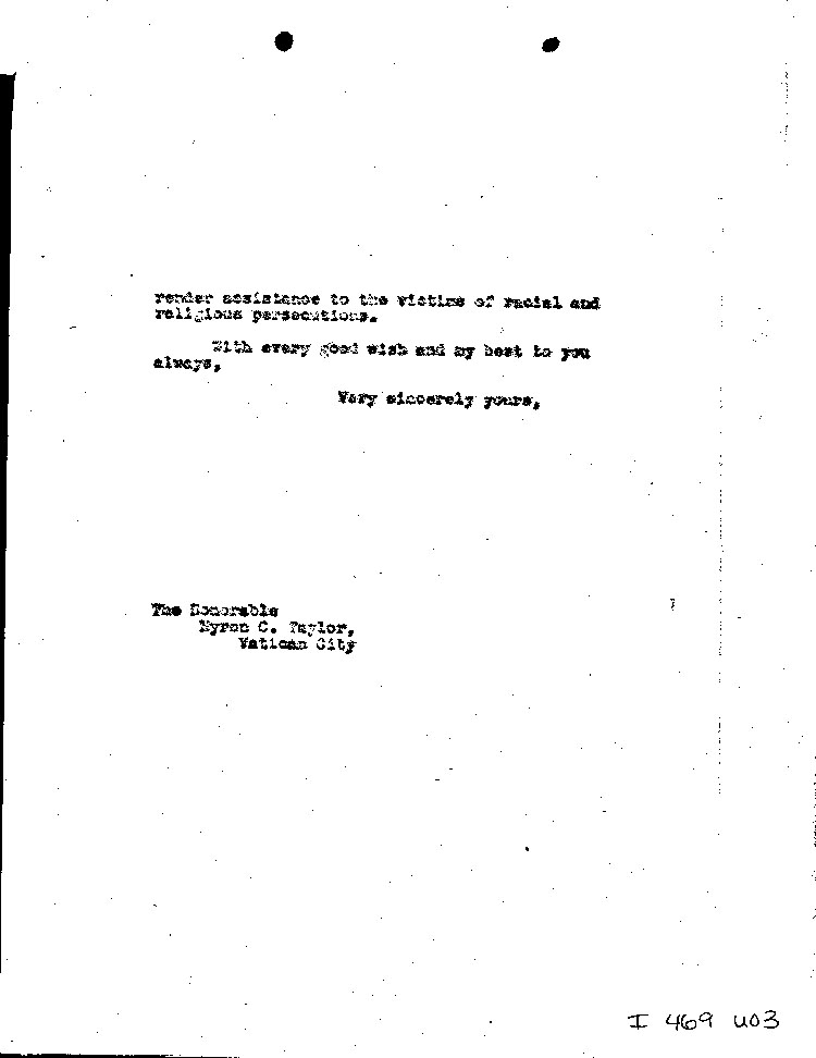 [a469u03.jpg] - Memo: Letter from Myron Taylor          7/8/44