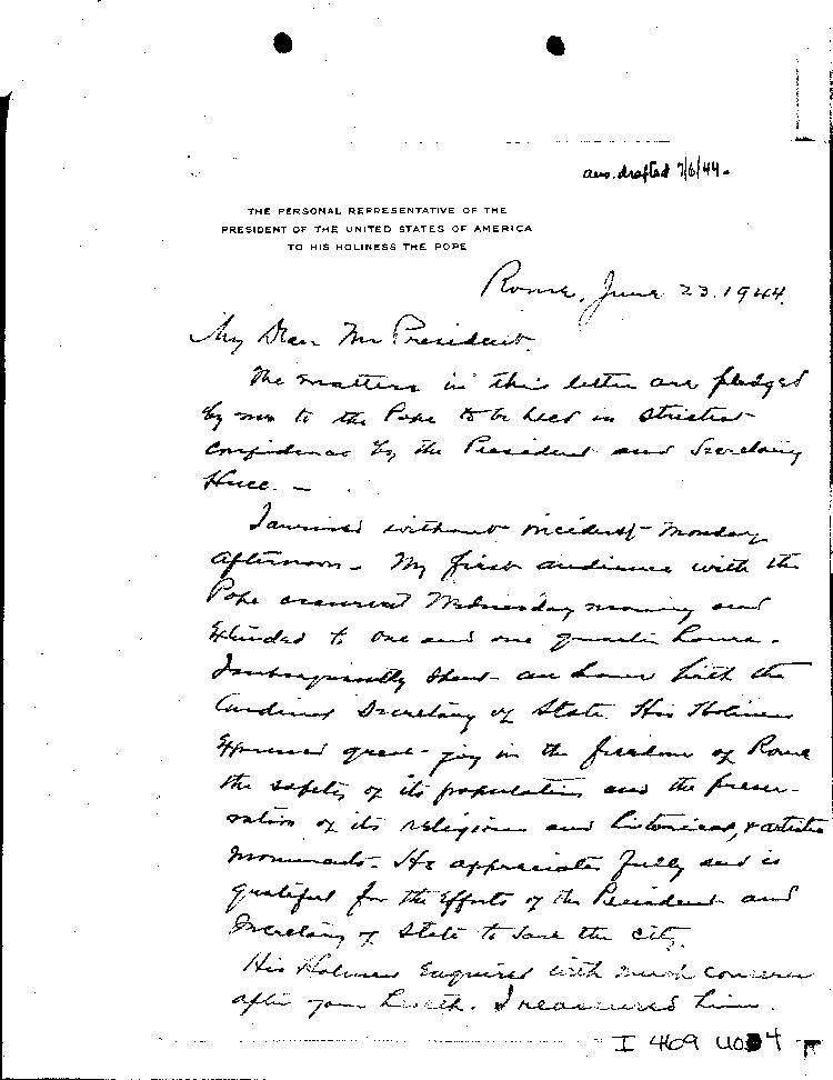 [a469u04.jpg] - Letter: Myron Taylor --> FDR               6/23/44