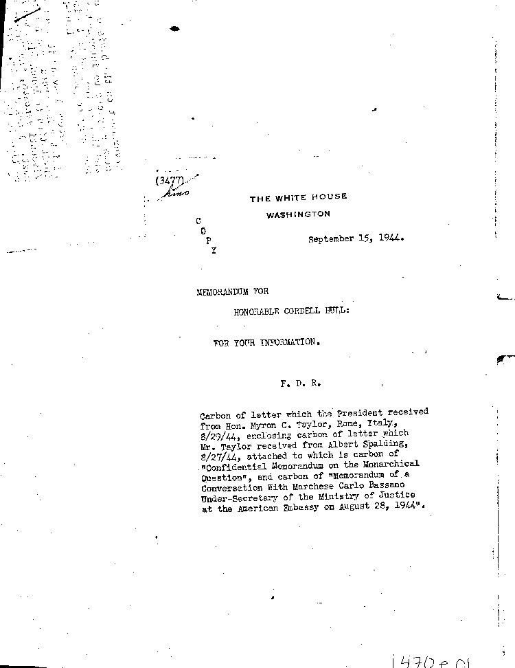 [a470e01.jpg] - Memorandum for Cordell Hull 9/15/44