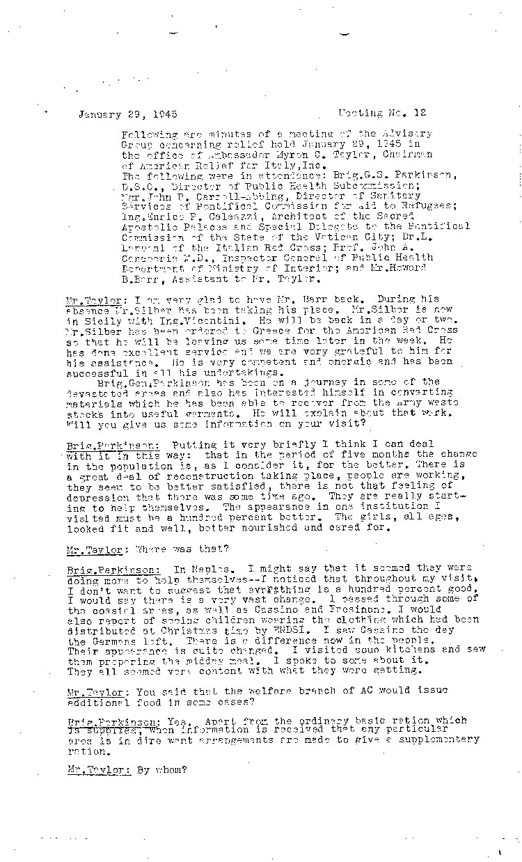 [a473a08.jpg] - minutes of M. Taylor Meeting 12 1/29/45
