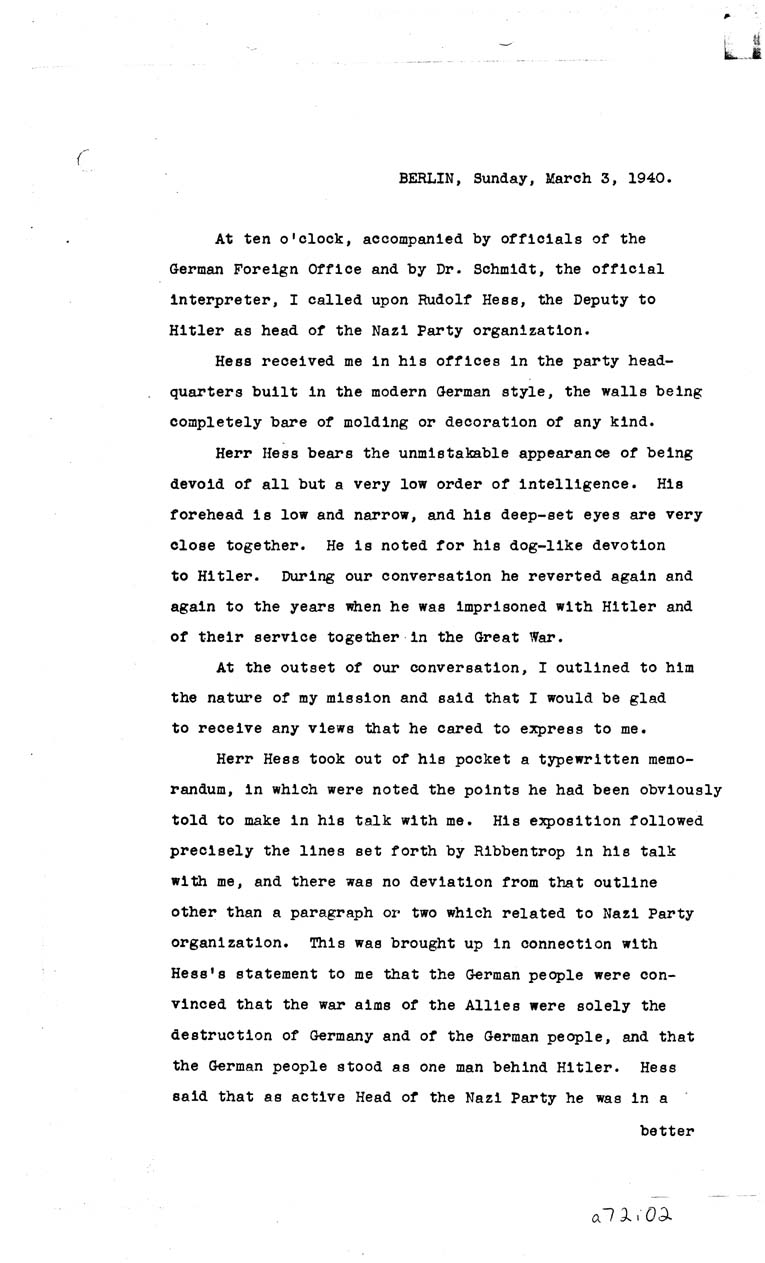 [a72i02.jpg] - A LETTER DATED SUNDAY,MARCH 3, 1940 FROM BERLIN PAGE- 2