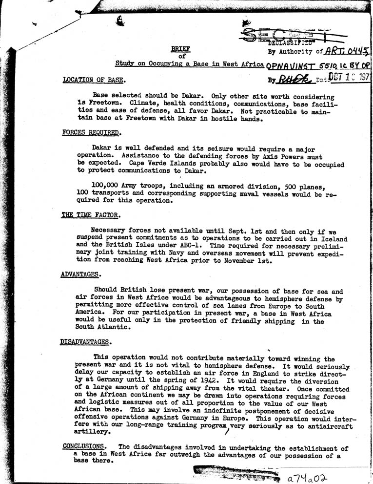 [a74a02.jpg] - Brief Study on Occupying a Base in West Africa 19pgs