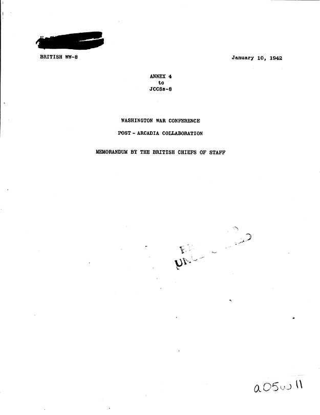 [a05w10.jpg] - Proceedure for Assumption of Command by General Wavell-January 10, 1942