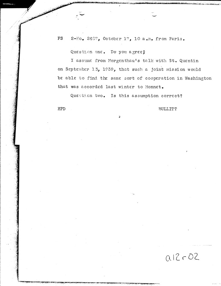 [a12r02.jpg] - FDR to Bullitt-10/17/39