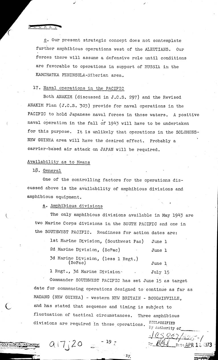 [a17j20.jpg] - Operations in the Pacific and Far East 1943-44 5/12/43