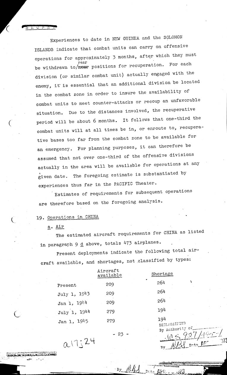 [a17j24.jpg] - Operations in the Pacific and Far East 1943-44 5/12/43