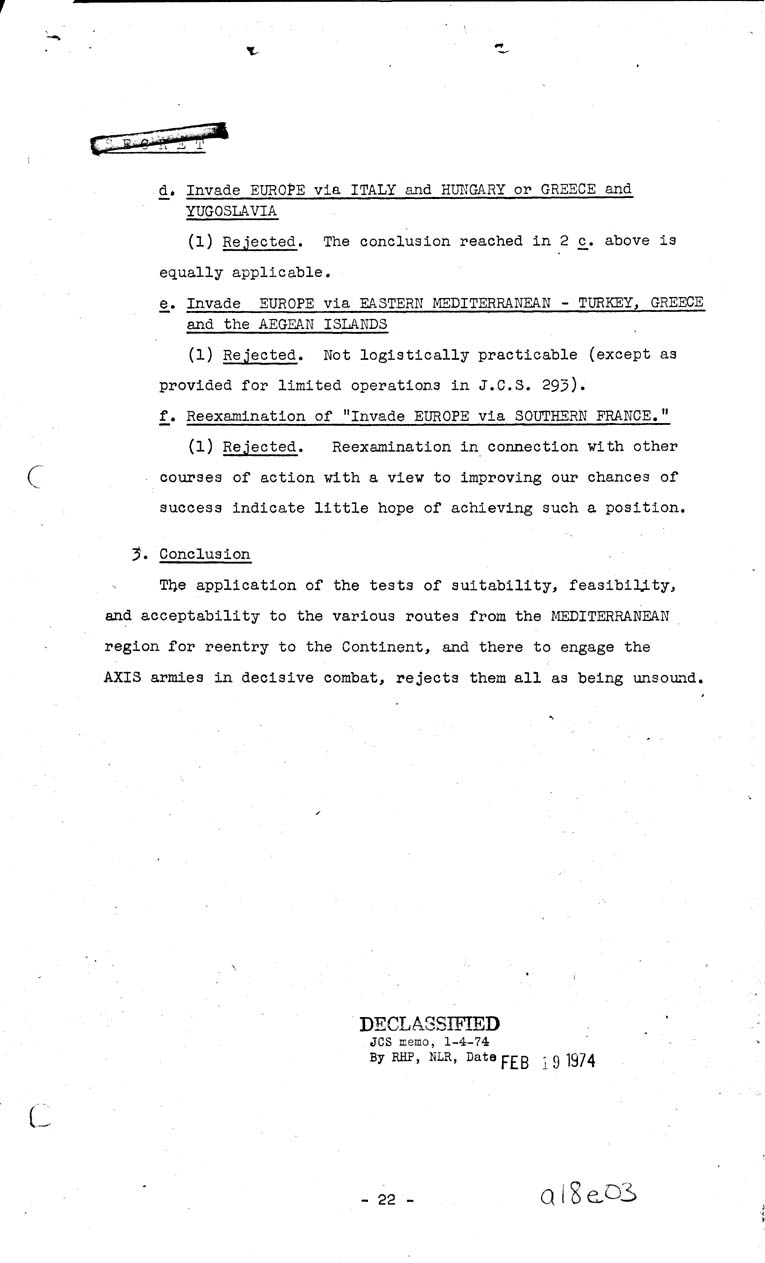 [a18e03.jpg] - Joint Chiefs of Staff, Invasion of the European Continent from the United Kingdom in 1943-1944 (J.C.S. 288/1) May 8, 1943