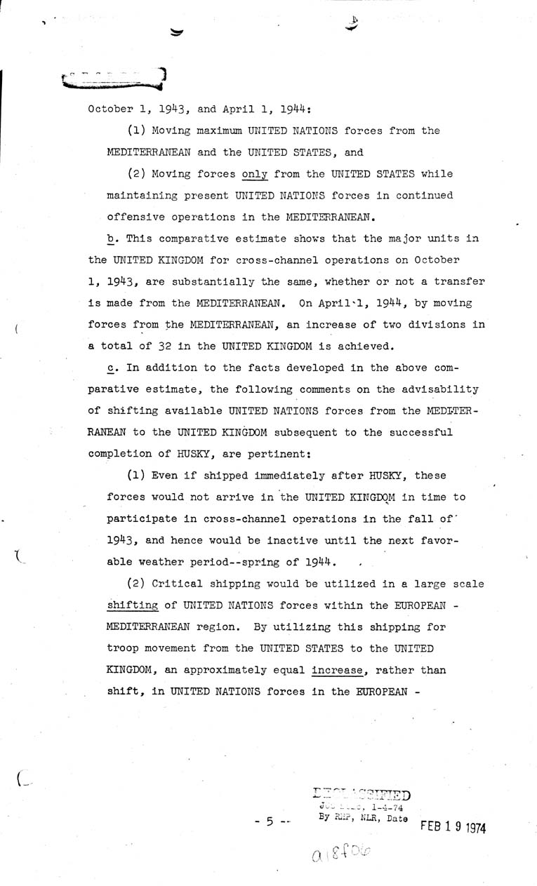 [a18f06.jpg] - Joint Chiefs of Staff, Lomited Operations in the Mediterrean in 1943-44 (J.C.S 293) May 7, 1943