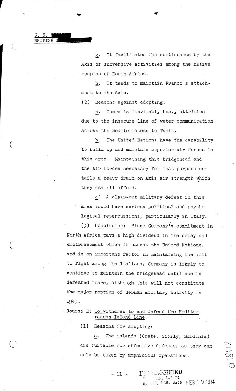 [a18i12.jpg] - Combined Intelligence Committee, German Strategy in 1943. April 8, 1943 (C.I.C 16/1)