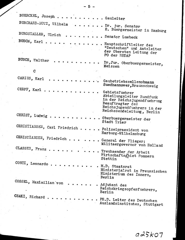 [a25k07.jpg] - Report on Key Nazis 12/14/42