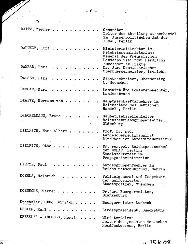 [a25k08.jpg] - Report on Key Nazis 12/14/42