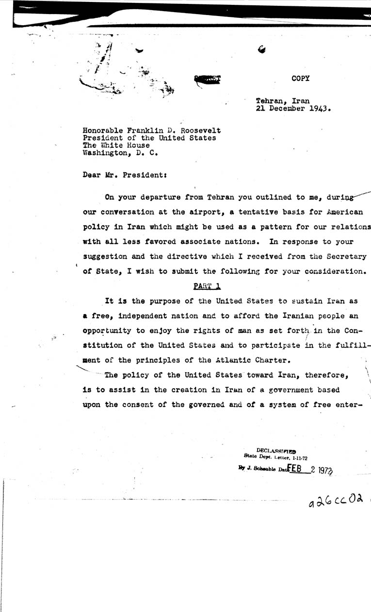 [a26cc02.jpg] - FDR to Hurley 12/21/43