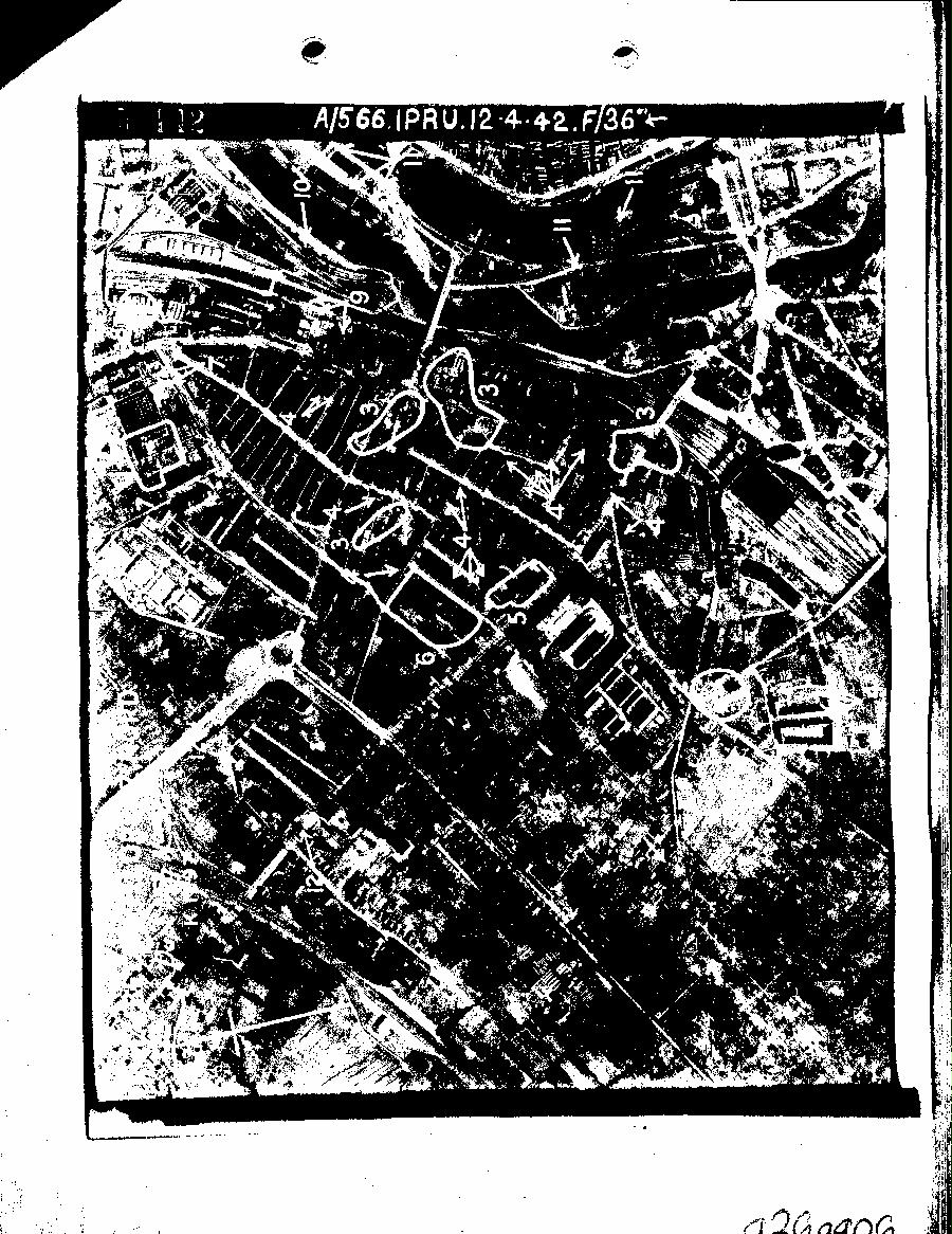 [a26gg06.jpg] - MAP SHOWING C.I.U. DAMAGE PLOT - NEG NO - A/566.IPRU.12.4.42.F/36  PAGE - 6