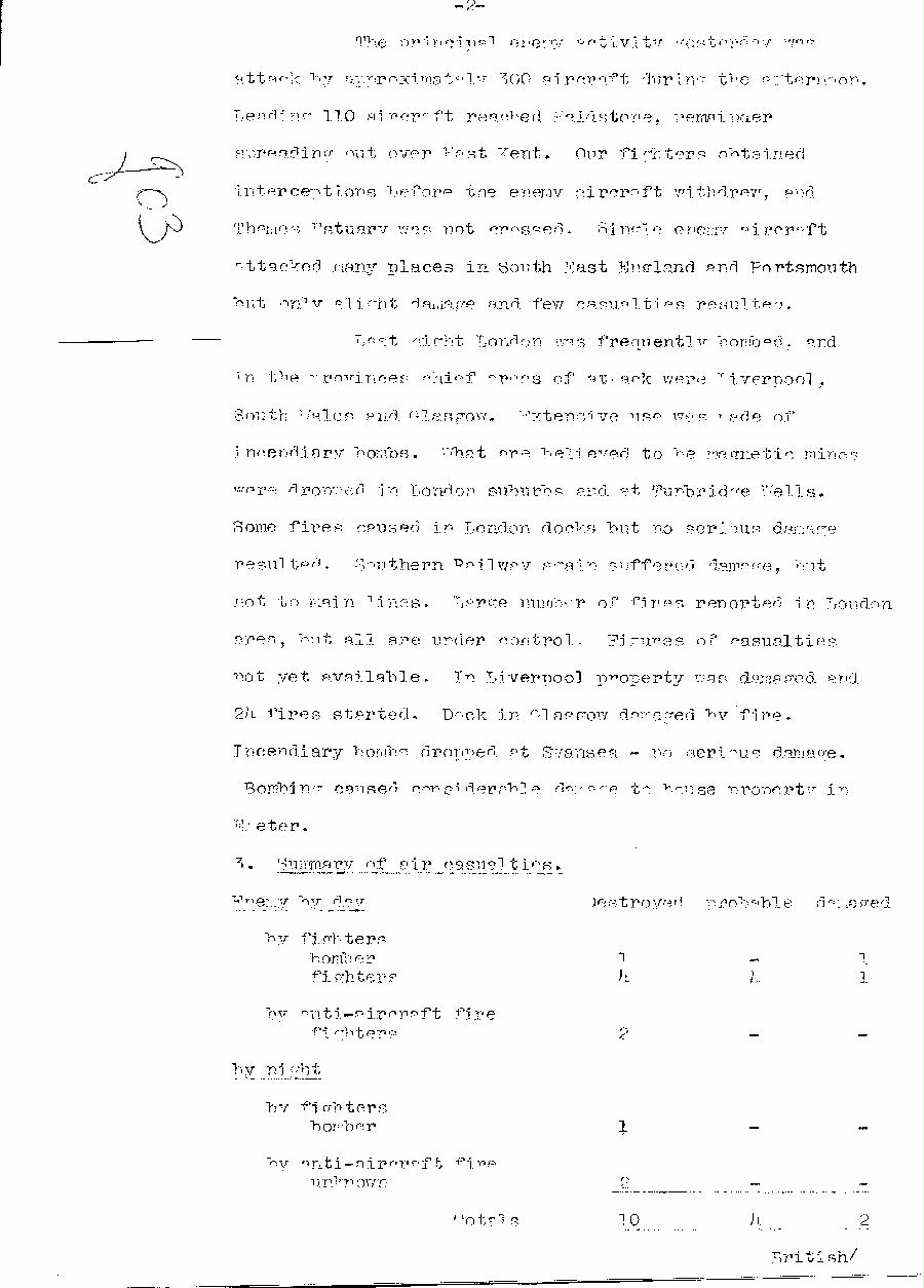 [a310q03.jpg] - Telegram dispatched from London re:military situation. 9/19/40 - Page 2