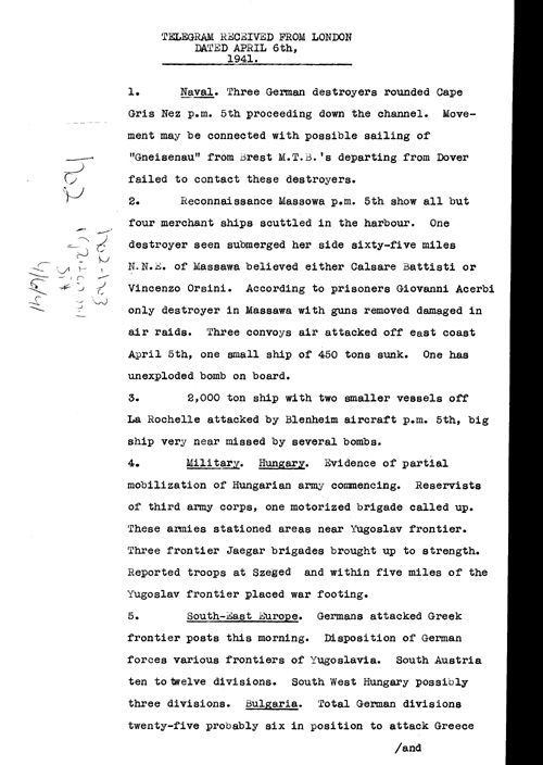 [a319h02.jpg] - Report on military situation 4/6/41