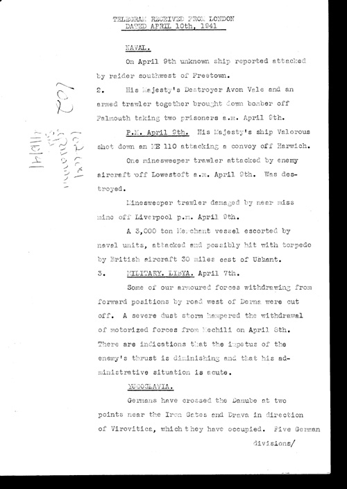 [a319l02.jpg] - Report on military situation 4/10/41