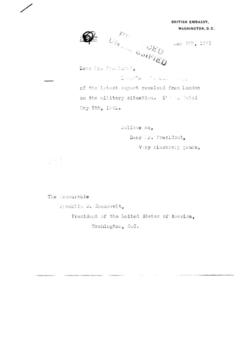 [a320e01.jpg] - Cover letter; Halifax-->FDR 5/7/41