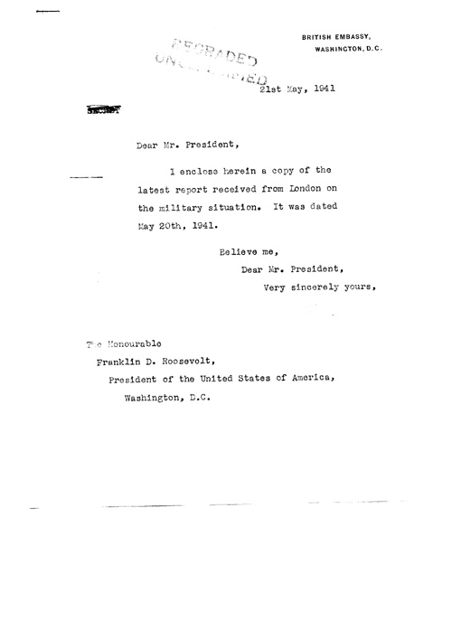 [a320s01.jpg] - Cover letter; 5/21/41