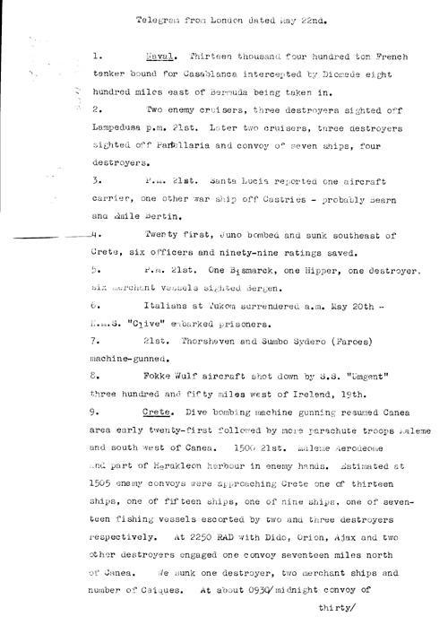 [a320u02.jpg] - Telegram from London on military situation 5/22/41