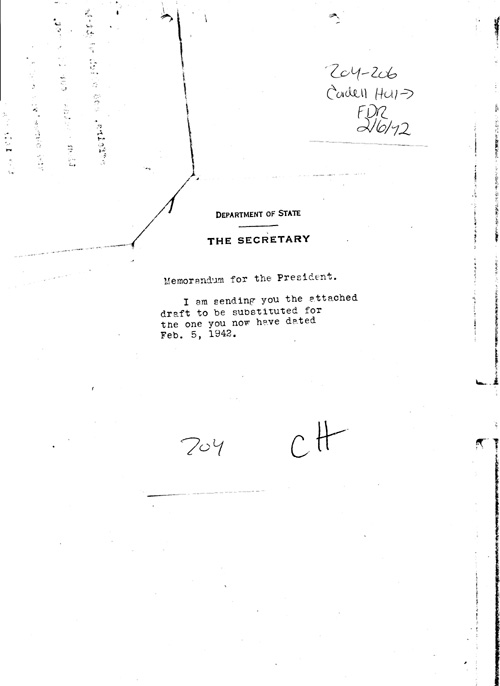 [a333z04.jpg] - Cordell Hull-->F.D.R.2/6/42