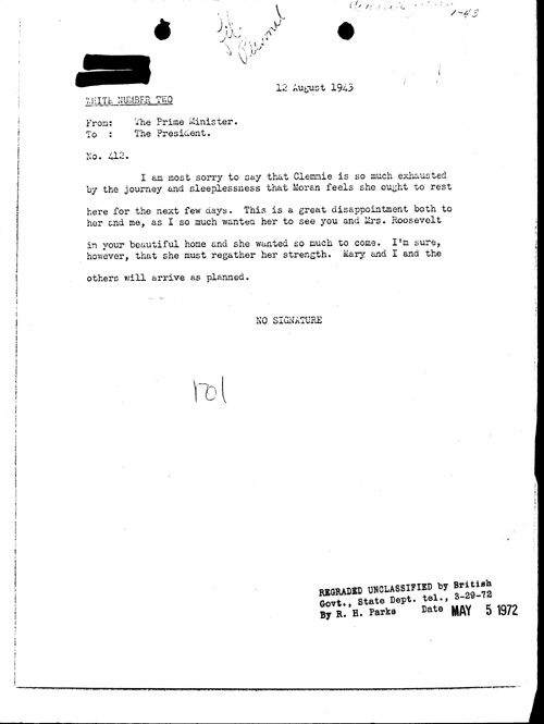 [a334r01.jpg] - Churchill-->FDR 8/12/43