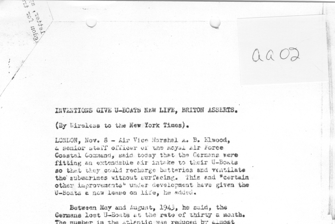 [a335aa02.jpg] - Copy of New York Times article from London 11/8/44