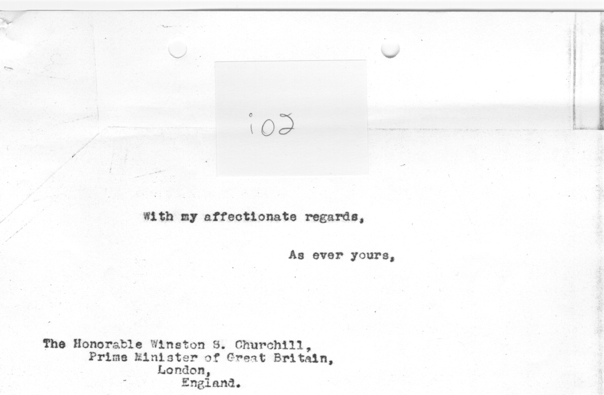 [a335i02.jpg] - FDR --> Winston Churchill 5/20/44