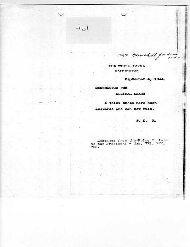 [a335t01.jpg] - FDR --> Adm. Leahy 9/4/44