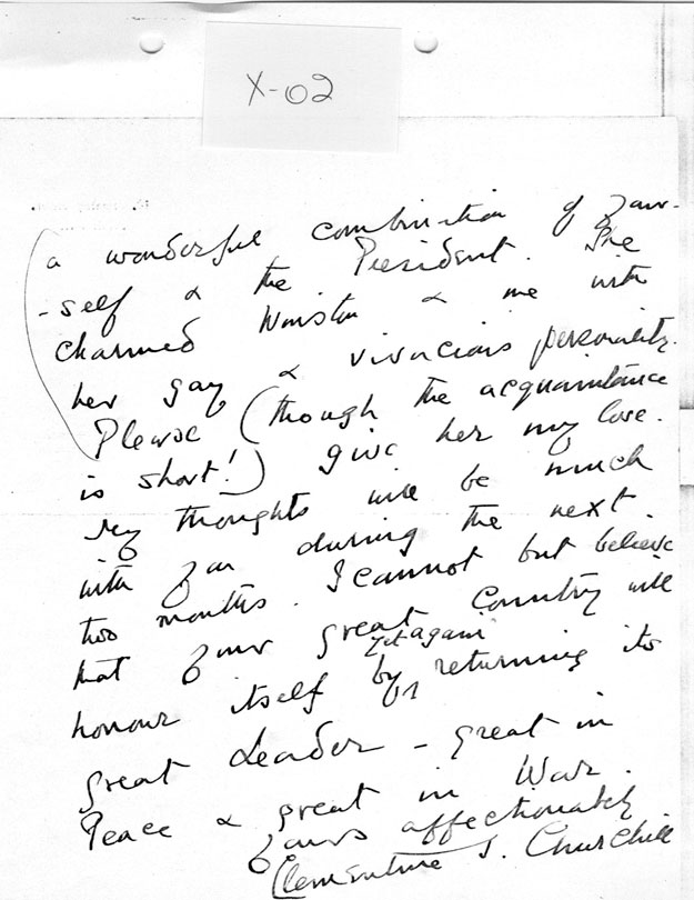 [a335x02.jpg] - Clementine Churchill --> Eleanor Roosevelt re: visit to Hyde Park 9/22/44