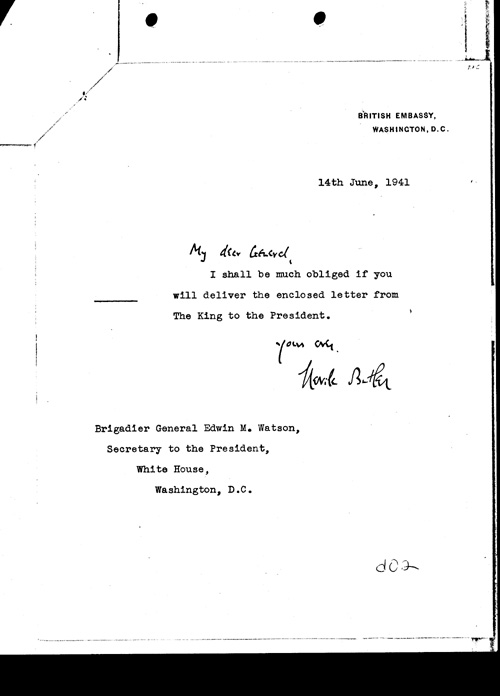 [a337d02.jpg] - Neville Butler -->General E. M. Watson 6/14/41