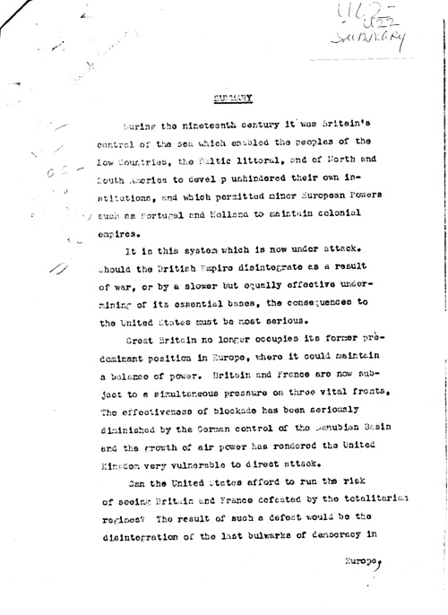 [a339u02.jpg] - Summary, Should British Empire Disintergrate as a result of war N.D.